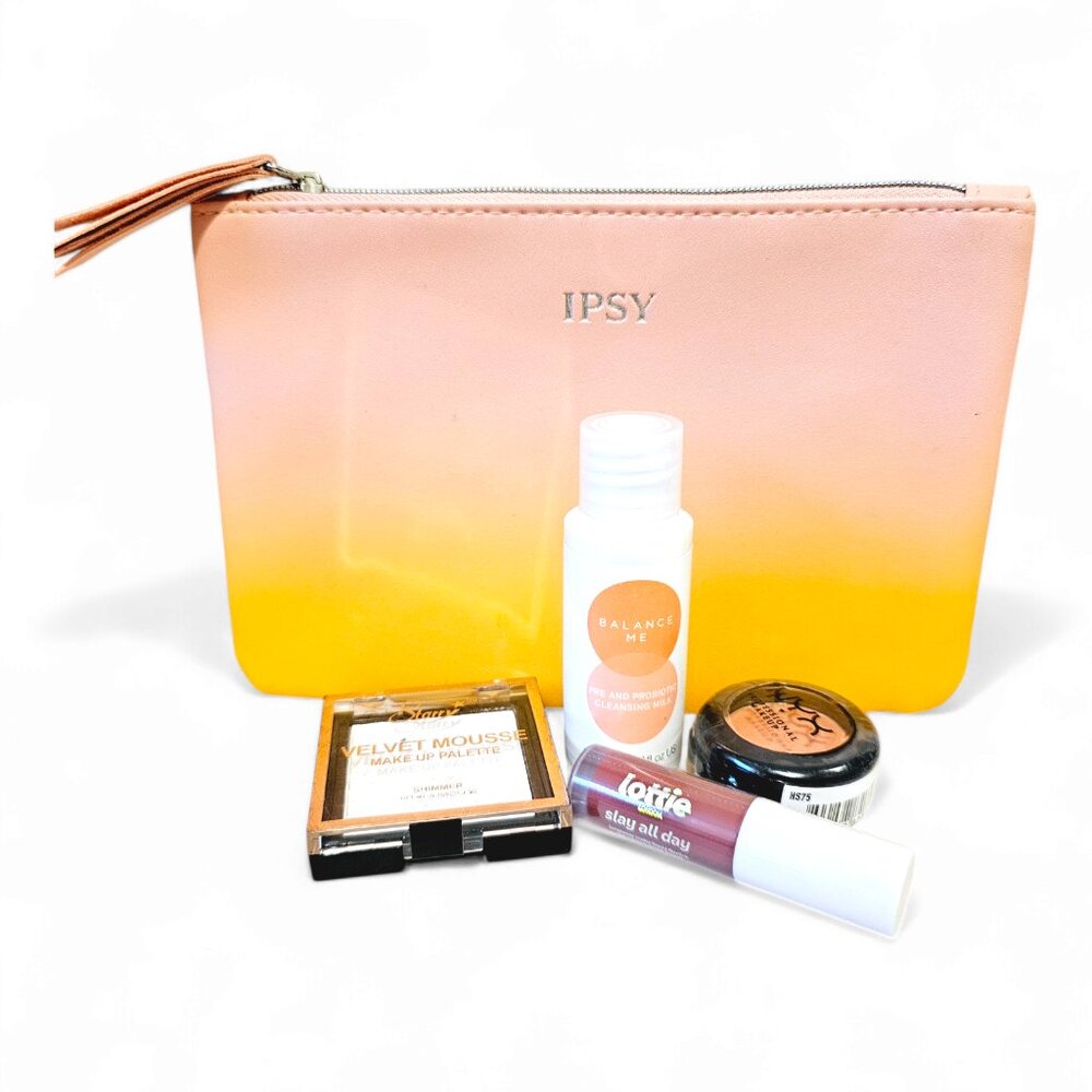 Ipsy Makeup Bag Set w/ NYX Lottie Balance Me Velvet Mousse Palette Gift Lot Gift